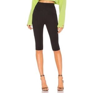 Revolve LPA Women's XXS Black Vittora Short Biker High Rise Elasticized Waist